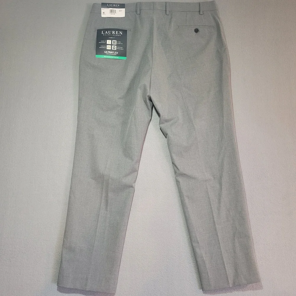 Lauren Ralph Lauren Mens Norton Classic Fit Grey UltraFlex Dress Pants 38W x 30L